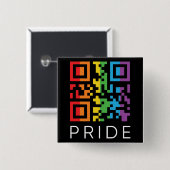 Pride regenboog QR-code LGBTQIA+ Vierkante Button 5,1 Cm (Voorkant /achterkant)