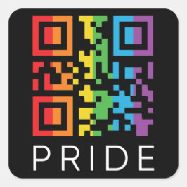 Pride regenboog QR-code LGBTQIA+ Vierkante Sticker