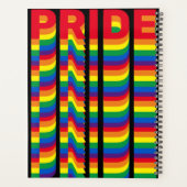 Pride regenboog retro moderne typografie zwart planner (Achterkant)