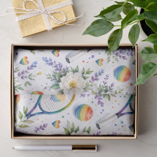 Pride Regenboog Tennis Aquarel  Tissuepapier (Geschenk)