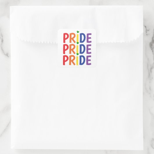 Pride regenboog vlag kleuren lgbtqa + gay pride te vierkante sticker (Tas)