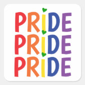 Pride regenboog vlag kleuren lgbtqa + gay pride te vierkante sticker (Voorkant)