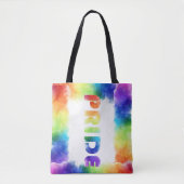Pride Regenboog Voor en Achterversierd Tote Bag (Voorkant)