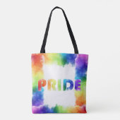 Pride Regenboog Voor en Achterversierd Tote Bag (Achterkant)