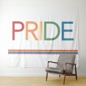 PRIDE Regenboog Witte Wandtapijt Wandkleed (In Situ (horizontaal))