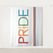 PRIDE Regenboog Witte Wandtapijt Wandkleed (Voorkant)