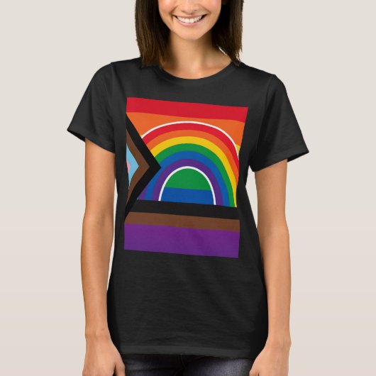 Pride Regenboog Zwart  T-shirt (Voorkant)