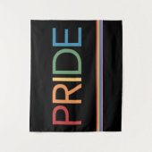 PRIDE Regenboog Zwarte Wandtapijt Wandkleed (Voorkant)