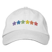 Pride regenboogbloemen geborduurde pet (Voorkant)