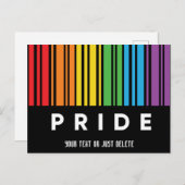 Pride regenboogcode LGBTQIA+ Uitnodiging Briefkaart (Voorkant / Achterkant)