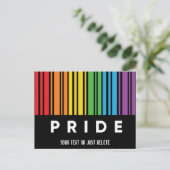Pride regenboogcode LGBTQIA+ Uitnodiging Briefkaart (Staand voorkant)