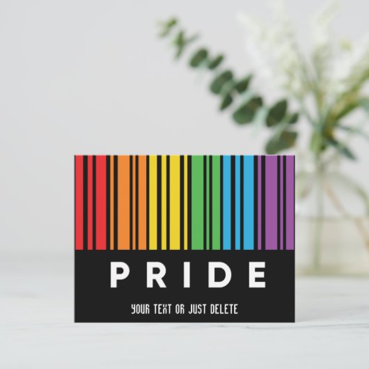 Pride regenboogcode LGBTQIA+ Uitnodiging Briefkaart (Staand voorkant)