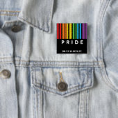 Pride regenboogcode LGBTQIA+ Vierkante Button 5,1 Cm (In situ)