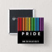Pride regenboogcode LGBTQIA+ Vierkante Button 5,1 Cm (Voorkant /achterkant)