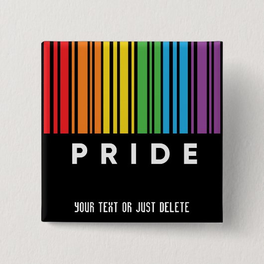 Pride regenboogcode LGBTQIA+ Vierkante Button 5,1 Cm (Voorkant)