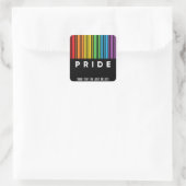 Pride regenboogcode LGBTQIA+ Vierkante Sticker (Tas)