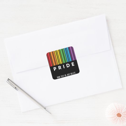  Pride regenboogcode LGBTQIA+ Vierkante Sticker (Envelop)