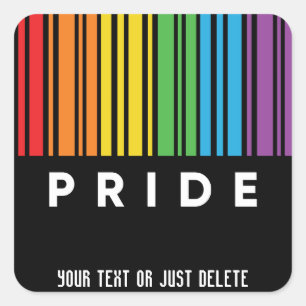 Pride regenboogcode LGBTQIA+ Vierkante Sticker