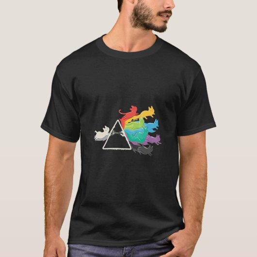 Pride Regenboogkatten Prisma Progressieve Rock A T-shirt (Voorkant)
