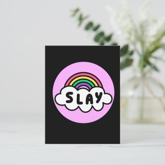 Pride-regenboogkleur met wolken. briefkaart (Staand voorkant)