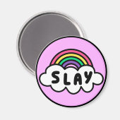 Pride-regenboogkleur met wolken. magneet (Voorkant / Achterkant)