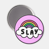 Pride-regenboogkleur met wolken. magneet (Voorkant / Achterkant)