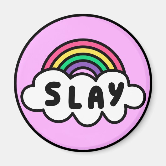 Pride-regenboogkleur met wolken. magneet (Voorkant)