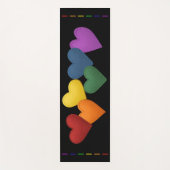 PRIDE Regenboogkleuren gestikte harten Yogamat (Voorkant)