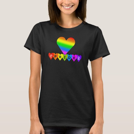 Pride regenboogkleuren — Heart Design T-shirt (Voorkant)
