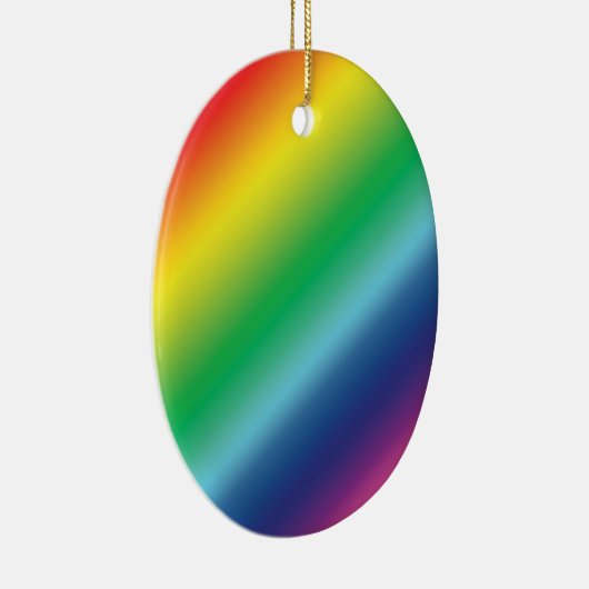 Pride regenboogkleuren patroon lgbtq lgbt kerst keramisch ornament (Rechts)