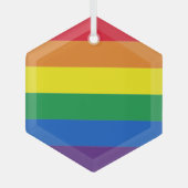 Pride regenboogkleuren strepen Lgbt homovlag Glas Ornament (Voorkant)