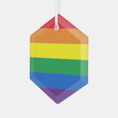 Pride regenboogkleuren strepen Lgbt homovlag Glas Ornament (Voorkant links)