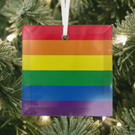 Pride regenboogkleuren strepen Lgbt homovlag Glas Ornament