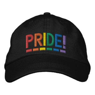 Pride regenboogkleuren, typografie modern geborduurde pet
