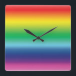 Pride regenboogkleurige kleuren lgbt lgbtq vierkante klok<br><div class="desc">Pride regenboogkleurige kleuren lgbt lgbtq Square Wall Clock</div>