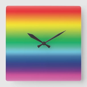 Pride regenboogkleurige kleuren lgbt lgbtq vierkante klok
