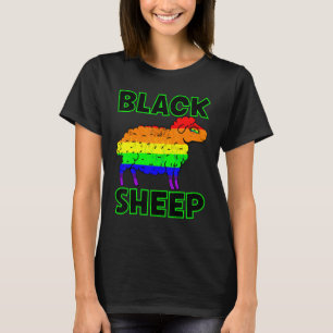 Pride regenboogkleurige zwarte schapen met zwarte  t-shirt