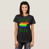 Pride regenboogkleurige zwarte schapen met zwarte  t-shirt (Voorkant volledig)