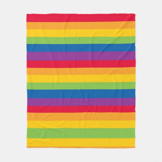 Pride, regenboogkleurstrips fleece deken (Voorkant)