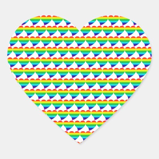 Pride regenbooglgbt harten witte achtergrond hart sticker (Voorkant)