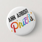 Pride Regenboogpen met stadstempel - Ann Arbor Ronde Button 5,7 Cm (Voorkant)