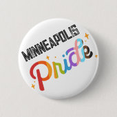 Pride Regenboogpen met stadstempel - Minneapolis Ronde Button 5,7 Cm (Voorkant)