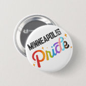 Pride Regenboogpen met stadstempel - Minneapolis Ronde Button 5,7 Cm (Voorkant /achterkant)