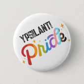 Pride Regenboogpen met stadstempel - YPSILANTI Ronde Button 5,7 Cm (Voorkant)