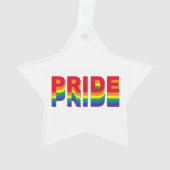 Pride regenboogretro kleuren homo's kerstster ornament (achterkant)