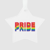Pride regenboogretro kleuren homo's kerstster ornament (voorkant)