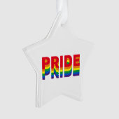 Pride regenboogretro kleuren homo's kerstster ornament (voorkant)