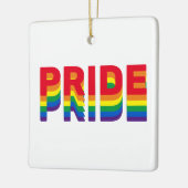 Pride regenboogretro kleuren homoseksuele kerst keramisch ornament (Links)