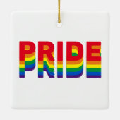 Pride regenboogretro kleuren homoseksuele kerst keramisch ornament (Achterkant)