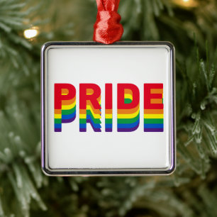 Pride regenboogretro kleuren homoseksuele kerst metalen ornament